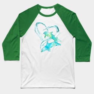 I Love Dolphins Baseball T-Shirt